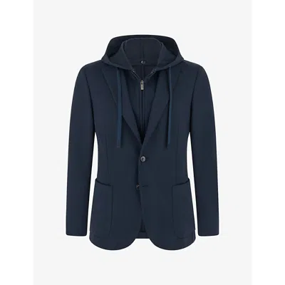Boggi Milano Sweatshirt Blazer Madison In Cotton Blend B Jersey In Blue