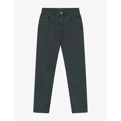 Boggi Milano Ens Straight-leg Regular-fit Stretch Denim-blend Jeans Dark Green