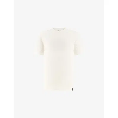Boggi Milano Ens White Crew-neck Stretch-linen T-shirt
