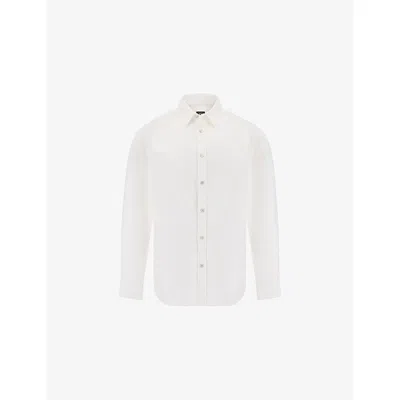 Boggi Milano Ens White Long-sleeved Regular-fit Cotton Shirt Xl