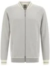 Boggi Milano Fine-knit Bomber Jacket In Grey