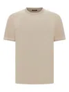 Boggi Milano Fine-knit Cotton T-shirt In Neutrals