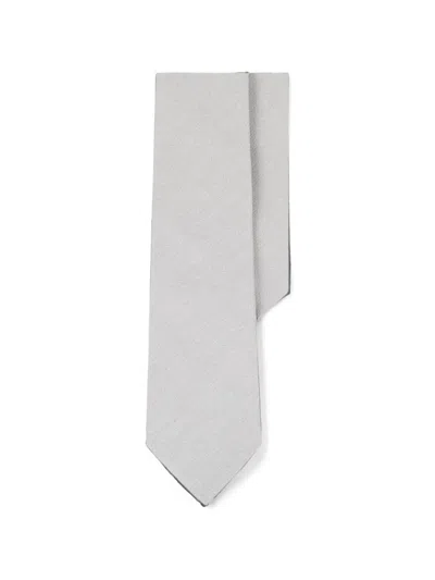 Boggi Milano Formal Tie Jacquard Structured Silk In Gray