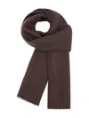 Boggi Milano Frayed-edge Scarf In Brown