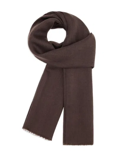 Boggi Milano Frayed-edge Scarf In Brown