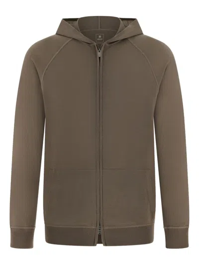 Boggi Milano Full-zip Hooded Jumper In Green