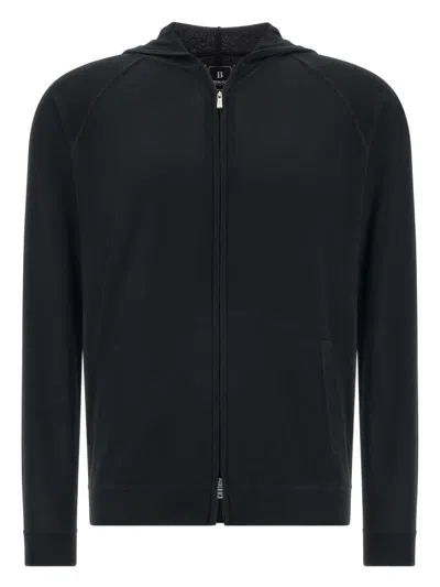 Boggi Milano Full-zip Hoodie In Black