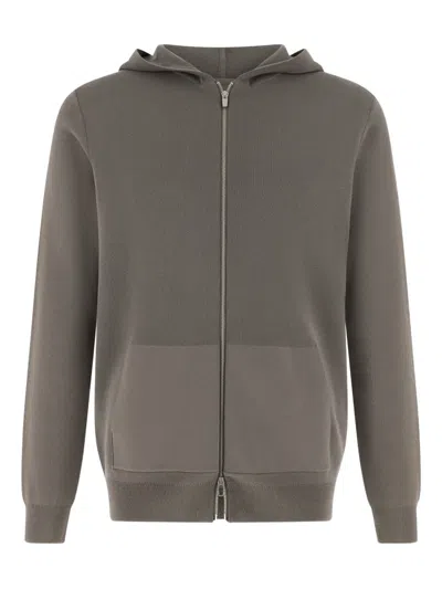 Boggi Milano Full-zip Raglan Jumper In Gray