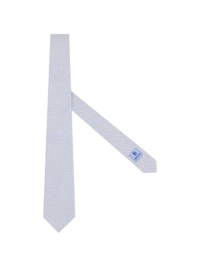 Boggi Milano Geometric-pattern Silk Tie In Blue