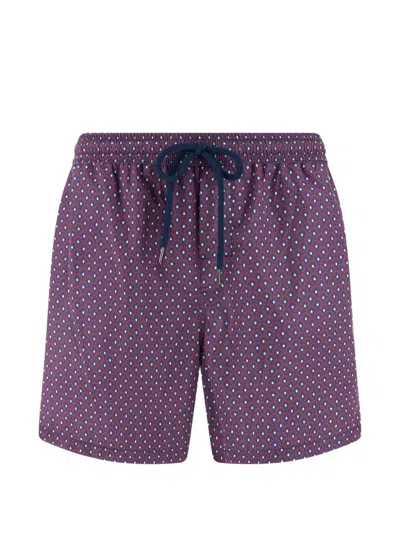 Boggi Milano Geometric-print Swim Shorts In Red