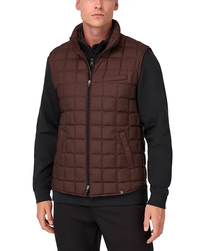 Boggi Milano Gilet In Technical Fabric With Goose Down In Brown