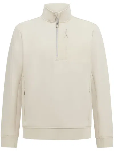 Boggi Milano Half-zip Scuba Sweatshirt In Nude
