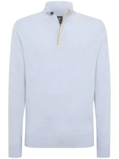 Boggi Milano Half-zip Sweater In Blue