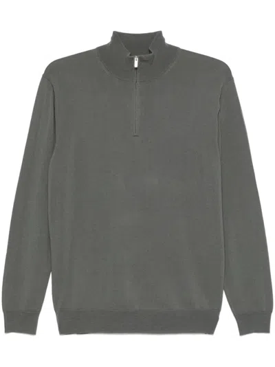 Boggi Milano Half-zip Sweater In Grün