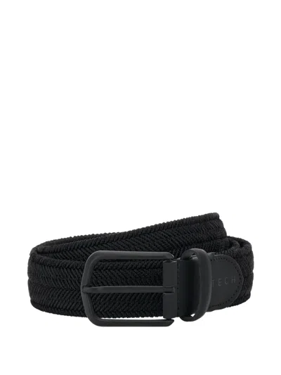 Boggi Milano Herringbone Belt In Black