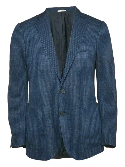 Pre-owned Boggi Milano Herringbone Blazer In Blue
