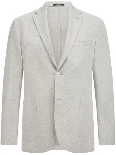 Boggi Milano Herringbone Blazer In Grey