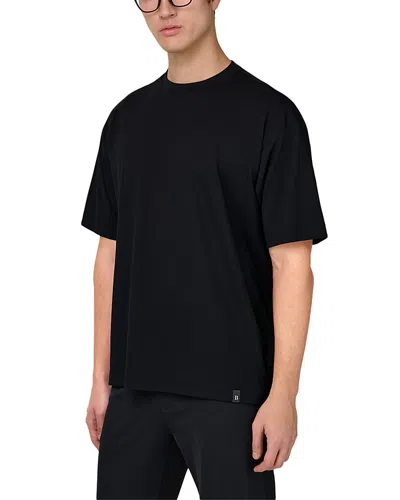 Boggi Milano High Performance Jersey T Shirt With S. Cafe Yarn In Black