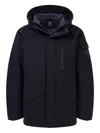 Boggi Milano Ens Navy Blue Technical Fabric B Tech Parka Jacket In Black
