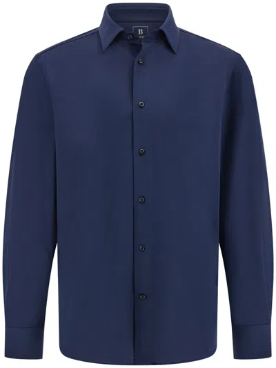 Boggi Milano Jersey Shirt In Blue