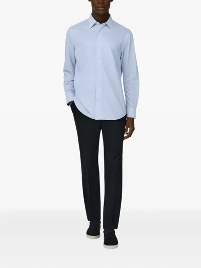 Boggi Milano Jersey Shirt In Blue