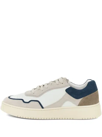 Boggi Milano Journey Suede-panels Leather Sneakers In Gray