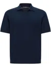 Boggi Milano Knitted Polo Shirt In Blue