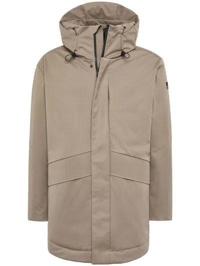 Boggi Milano L-block Jacket In Technical Fabric Padded With Goose Down In Neutrals