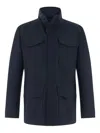 Boggi Milano Laminated Technical Field Jacket In Blue