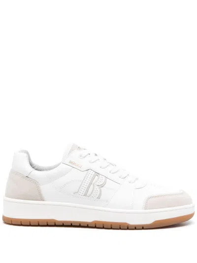 Boggi Milano Large Logo Trainers In White