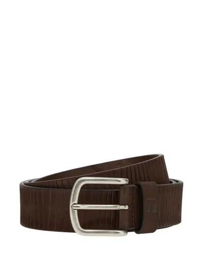 Boggi Milano Carved Nubuck Belt In Brown