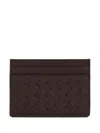 Boggi Milano Leather Credit Card Holder In Brown