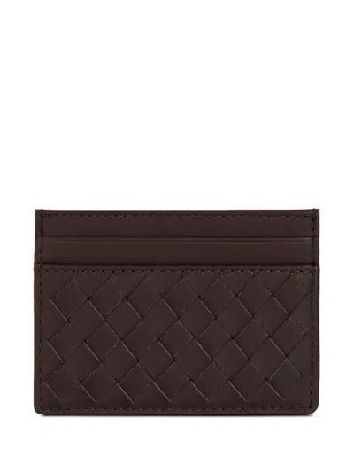 Boggi Milano Leather Credit Card Holder In Brown
