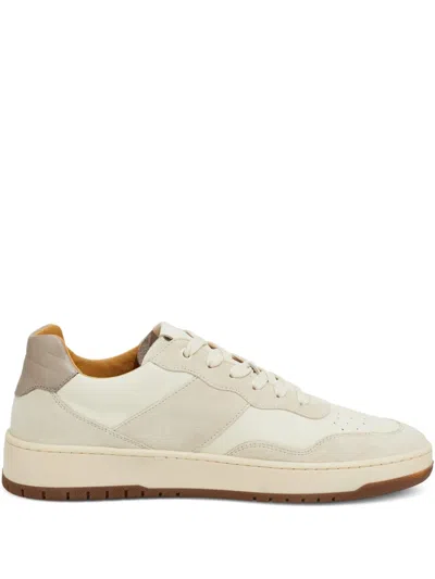 Boggi Milano Tumbled Leather Trainers. In Neutrals
