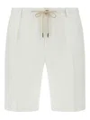 Boggi Milano Linen Bermuda Shorts In White