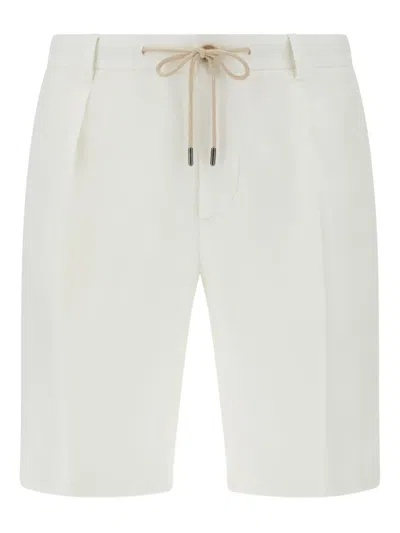 Boggi Milano Linen Bermuda Shorts In White
