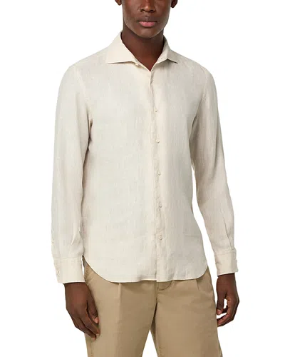 Boggi Milano Linen Button Front Shirt In Neutral