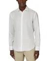 Boggi Milano Linen Button Front Shirt In Gray