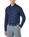 Boggi Milano Linen Button Front Shirt In Blue