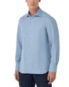 Boggi Milano Linen Button Front Shirt In Blue