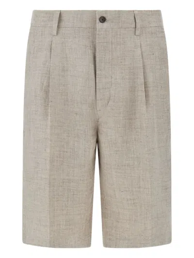 Boggi Milano Linen Chino Trousers In Neutrals
