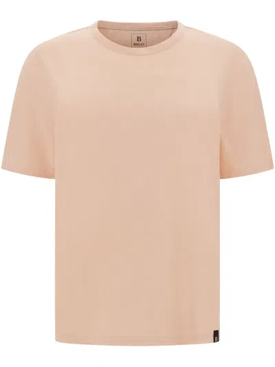Boggi Milano T-shirt Aus Leinen-jersey In Rosa