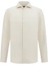 Boggi Milano Regular-fit Linen Shirt In 中性色