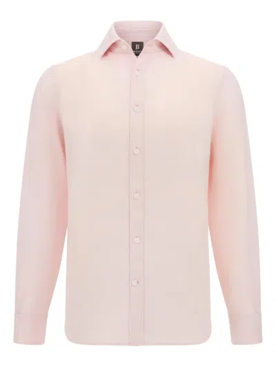 Boggi Milano Regular Fit Linen Shirt In Pink