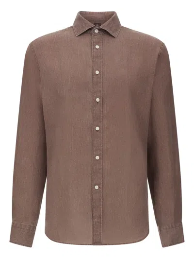 Boggi Milano Regular Fit Linen Shirt In Pink