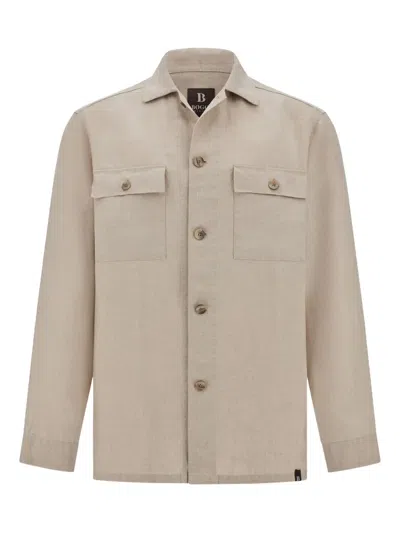 Boggi Milano Hemdjacke Aus Leinen In Nude