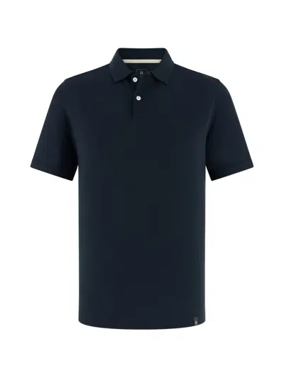Boggi Milano Logo-appliqué Polo Shirt In Blue