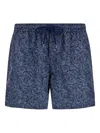 Boggi Milano Fantasy Design Printed Swim Trunks In Blue