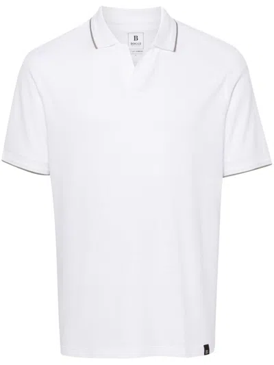 Boggi Milano Contrasting-panel Polo Shirt In White