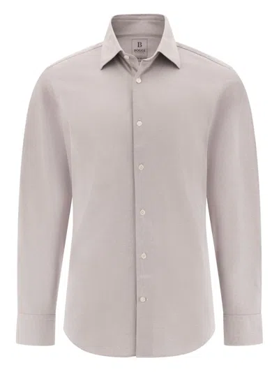 Boggi Milano Long-sleeve Shirt In Gray